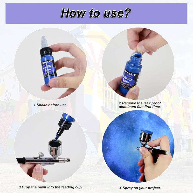 HOMY ARTY Airbrush Paint - 30 Colors with 3 Thinner, Ready to Spray Airbrush Paint Set, Water-Based Acrylic Air Brush Paints for Metal, Plastic Models, Canvas, Wood - 33 Bottles - Image 3